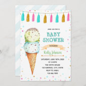 Eiscreme-Zwillinge Baby Dusche Einladung (Vorne/Hinten)