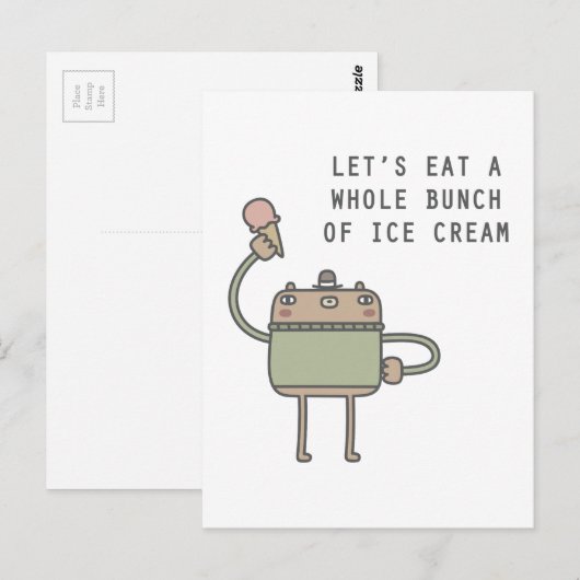 Eiscremebär Postkarte (Vorne/Hinten)