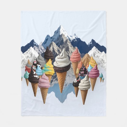 Eiscremeberge Fleecedecke (Vorderseite)