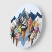 Eiscremeberge Große Wanduhr (Winkel)