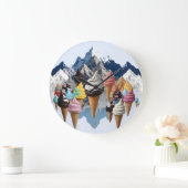 Eiscremeberge Große Wanduhr (Zuhause)