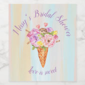 Eiscremedusche, Brautparty Flaschenetikett Weinetikett (Einzelnes Label)