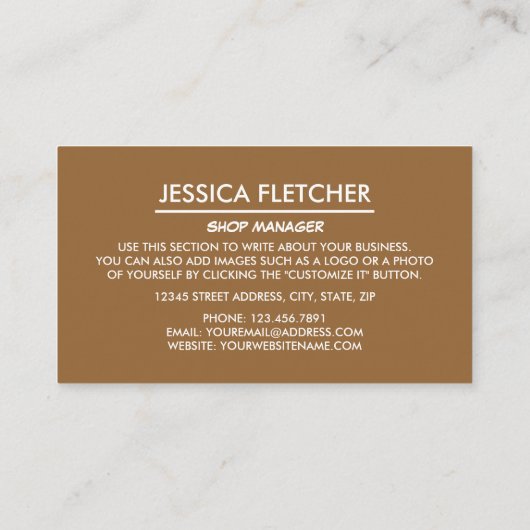 Eiscremefarben, Eiscremefarben Visitenkarte (Rückseite)