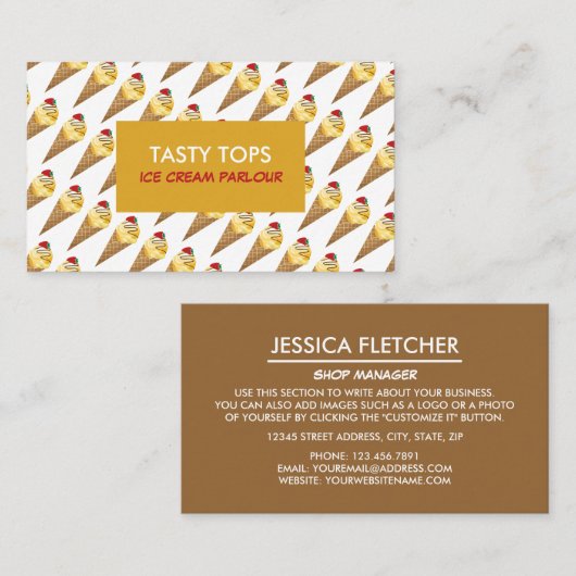 Eiscremefarben, Eiscremefarben Visitenkarte (Vorne/Hinten)