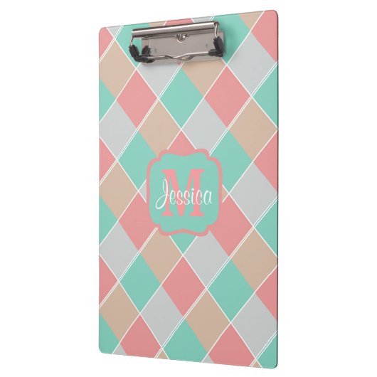 Eiscremefarben Personalisiert überprüft Klemmbrett (Links)