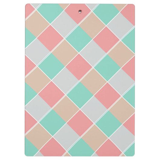 Eiscremefarben Personalisiert überprüft Klemmbrett (Rückseite)