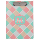Eiscremefarben Personalisiert überprüft Klemmbrett (Vorderseite)