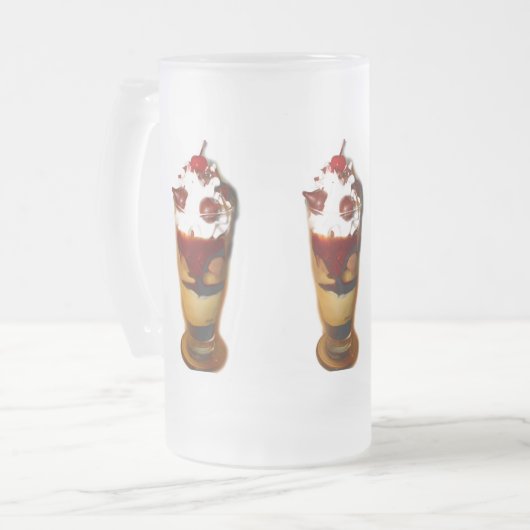 Eiscremefloat Mattglas Bierglas (Vorderseite Links)