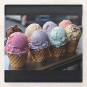 Eiscremeflug Glasuntersetzer (Vorderseite)