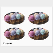 Eiscremeflug Ovaler Aufkleber (Blatt)