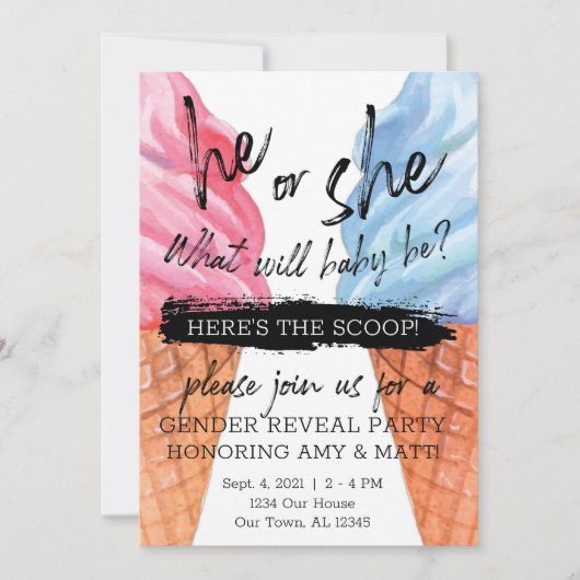 EiscremeGender Einladung (Vorderseite)