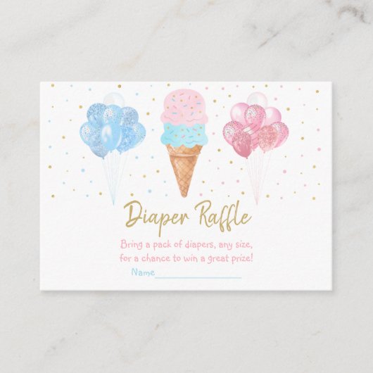 Eiscremegeschlecht offenbart Windelung Begleitkarte (Vorderseite)