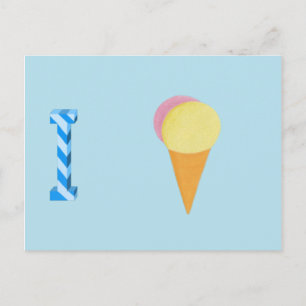 Eiscremekarte Postkarte
