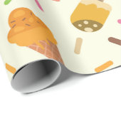 Eiscremekonen und -knöpfe mit Sprinklen Geschenkpapier (Rolleneckpunkt)