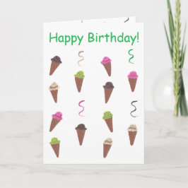 Eiscremekonen und Ribbons - Geburtstagskarte Karte
