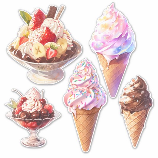 Eiscremekonen und -sonntage aufkleber (Vorderseite)