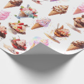 Eiscremekonen und -sonntage geschenkpapier (Ecke)
