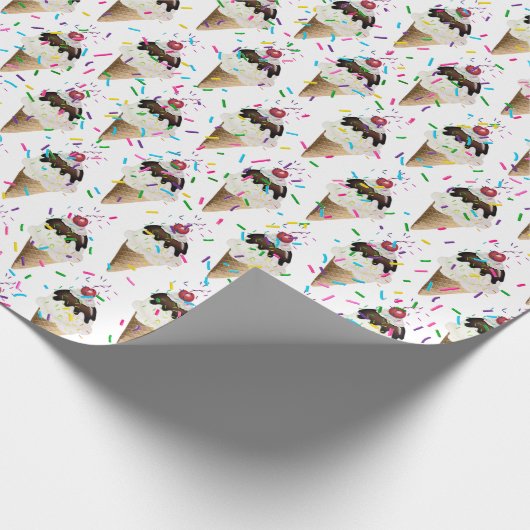 Eiscremekonen und -sprinklen geschenkpapier (Ecke)
