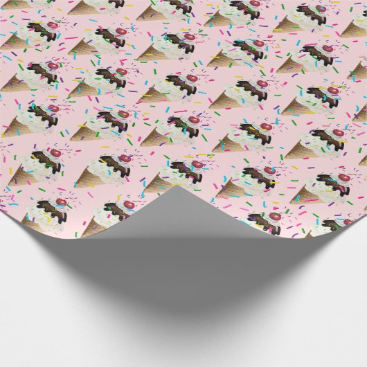 Eiscremekonen und -sprinklen, Umhüllungspapier Geschenkpapier (Ecke)