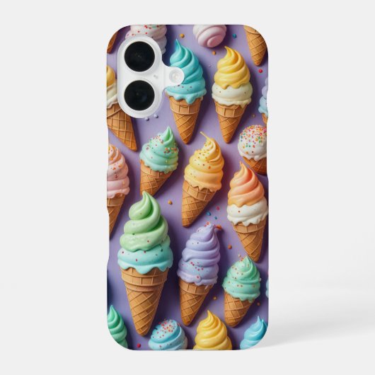 Eiscremekons mit Sprinklen iPhone 16 Hülle (Rückseite)