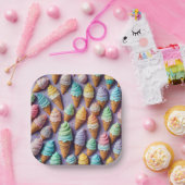 Eiscremekons mit Sprinklen Pappteller (Party)