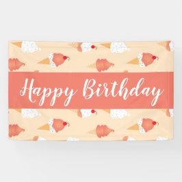 Eiscremekons mit Sprinklen zum Geburtstag Banner