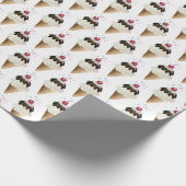 Eiscremekonserven auf Weiß Geschenkpapier (Ecke)