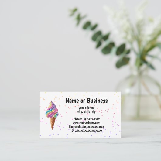 Eiscremekonus Visitenkarte (Stehend Vorderseite)