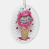 Eiscremelippen und -zähne als Kunstwerk auf Valent Keramik Ornament (Rechts)