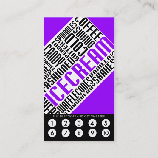 Eiscremeloyalität (wordWEBs) Treuekarte (Vorderseite)