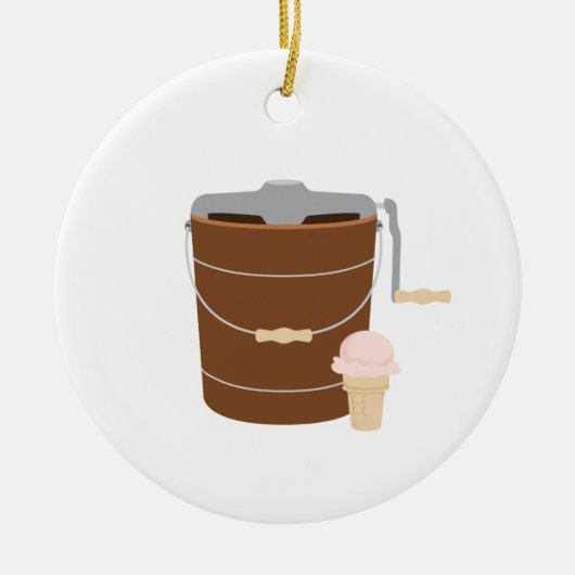 Eiscrememacher Keramik Ornament (Vorne)