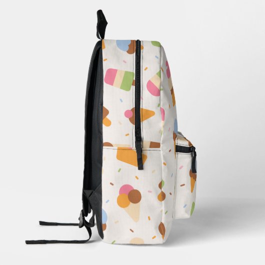 Eiscrememuster, Eiscreme-Kone, Eisvogel Bedruckter Rucksack (Links)