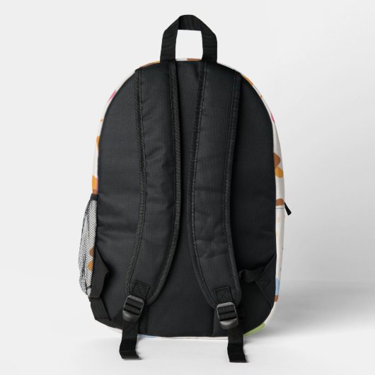 Eiscrememuster, Eiscreme-Kone, Eisvogel Bedruckter Rucksack (Rückseite)