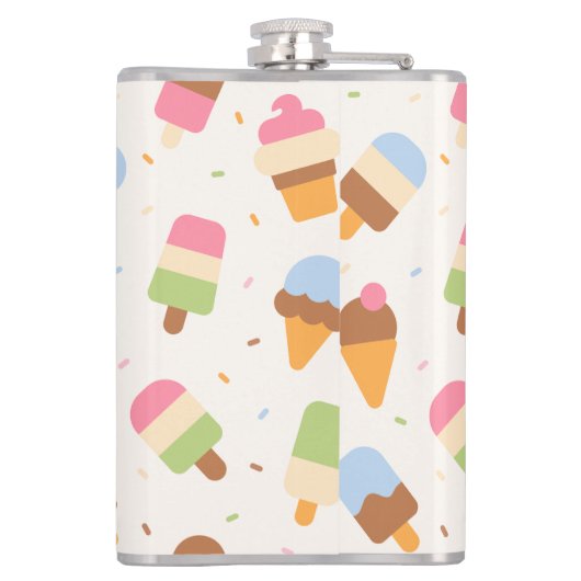 Eiscrememuster, Eiscreme-Kone, Eisvogel Flachmann (Rückseite)