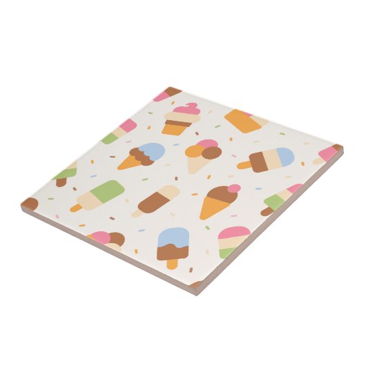 Eiscrememuster, Eiscreme-Kone, Eisvogel Fliese (Seite)