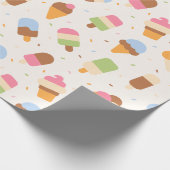 Eiscrememuster, Eiscreme-Kone, Eisvogel Geschenkpapier (Ecke)