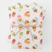 Eiscrememuster, Eiscreme-Kone, Eisvogel Geschenkpapier Set (Beispiel)