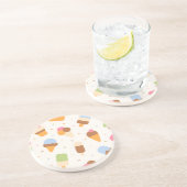 Eiscrememuster, Eiscreme-Kone, Eisvogel Getränkeuntersetzer (Seite)