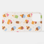 Eiscrememuster, Eiscreme-Kone, Eisvogel iPhone Hülle (Rückseite (Horizontal))