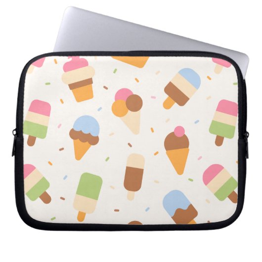 Eiscrememuster, Eiscreme-Kone, Eisvogel Laptopschutzhülle (Vorderseite)