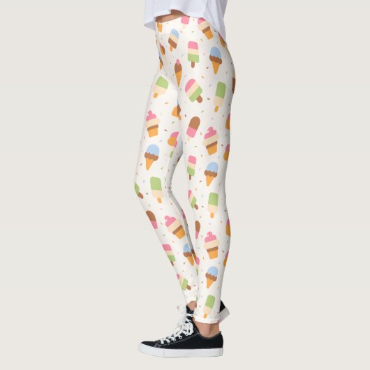 Eiscrememuster, Eiscreme-Kone, Eisvogel Leggings (Links)