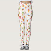 Eiscrememuster, Eiscreme-Kone, Eisvogel Leggings (Vorderseite)