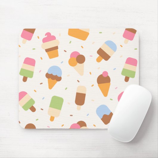 Eiscrememuster, Eiscreme-Kone, Eisvogel Mousepad (Mit Mouse)