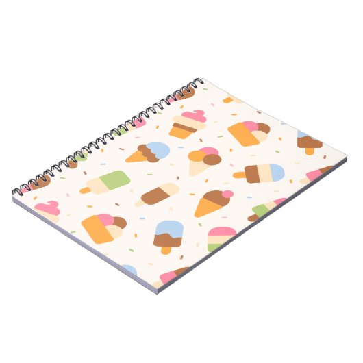 Eiscrememuster, Eiscreme-Kone, Eisvogel Notizblock (Linke Seite)