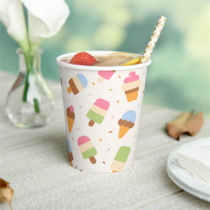 Eiscrememuster, Eiscreme-Kone, Eisvogel Pappbecher
