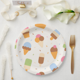 Eiscrememuster, Eiscreme-Kone, Eisvogel Pappteller