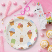 Eiscrememuster, Eiscreme-Kone, Eisvogel Pappteller (Party)