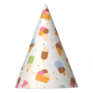 Eiscrememuster, Eiscreme-Kone, Eisvogel Partyhütchen