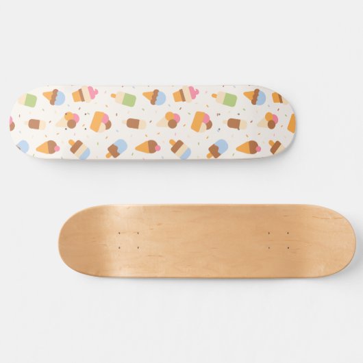 Eiscrememuster, Eiscreme-Kone, Eisvogel Skateboard (Horizontal)