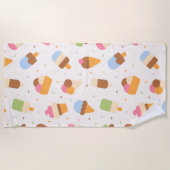 Eiscrememuster, Eiscreme-Kone, Eisvogel Strandtuch (Vorderseite)